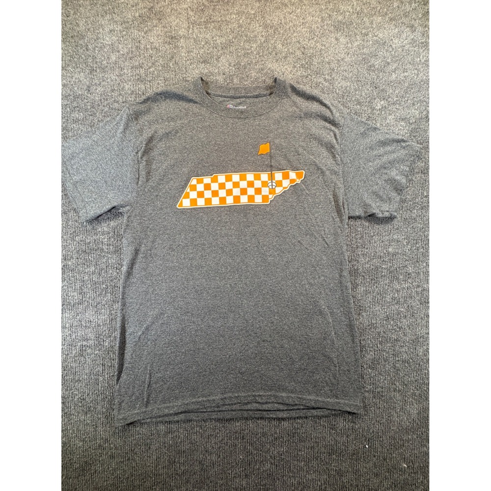 Champion Tennessee Checkerboard Golf Peace Sign T-Shirt Grey CT1000 Mens M